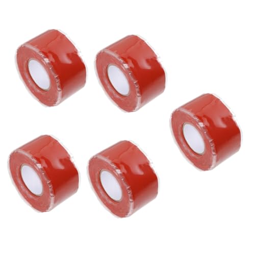 Amosfun 5 Stück Reparaturgürtel Für Wasserrohr -lecks Klebeband Nachweisen Dichtungsband Wasserdichtes Badezimmer Rohre Abdichten Klebrig Gummiert Mastix Butyl Schlauch Silikon-gummi Rot von Amosfun