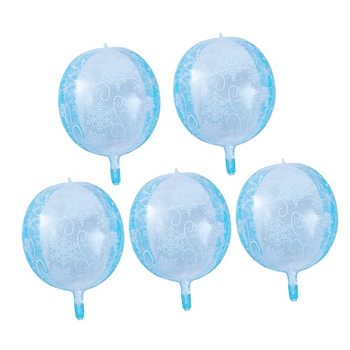 Amosfun 5 Stück Schneeflocke-ballon Geburtstag Luftballons Festdekorationsballons Aluminium -filmballons Schneeflockenballons Weihnachtsdeko Luftballons Ballondekoration Aluminiumfolie von Amosfun