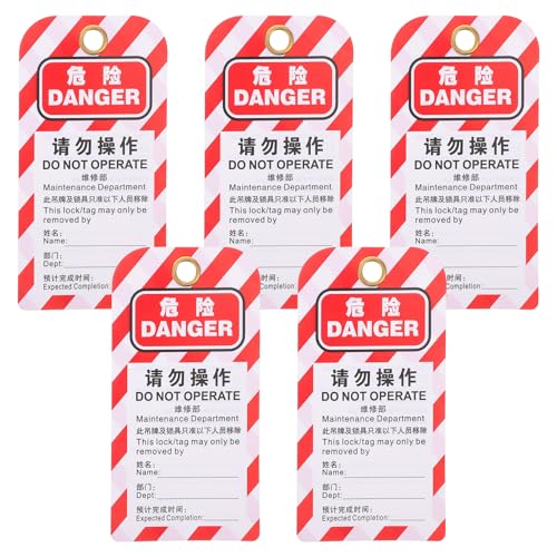 Amosfun 5 Stück Sicherheitsetikett Gefahrenschilder Hängeetiketten nicht betätigen hängende Tags Betreiben Sie keine Tags Sperranhänger zum Aufhängen Metallschnalle Amosfun 5 Stück Sicherheitsetikett Gefahrenschilder Hängeetiketten nicht betätigen hängende Tags Betreiben Sie keine Tags Sperranhänger zum Aufhängen Metallschnalle von Amosfun