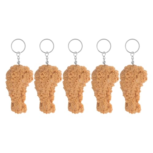 Amosfun 5 Stück Teiliges Fried Chicken Schlüsselanhänger Realistische Imitation Hähnchenkeule Kreative und Lustige für Partys Taschen und Schlüssel Vielseitige Dekoration von Amosfun