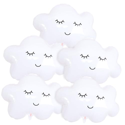 Amosfun 5 x lächelnde Wolkenballons aus Aluminiumfolie, Party-Dekorationsset für Geburtstage und Feiern, aufblasbare Wand- und Deckendekoration, niedliche Wolkenmotive Amosfun 5 x lächelnde Wolkenballons aus Aluminiumfolie, Party-Dekorationsset für Geburtstage und Feiern, aufblasbare Wand- und Deckendekoration, niedliche Wolkenmotive von Amosfun