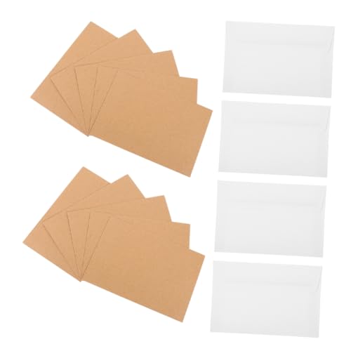 Amosfun 50 Stück Einladungskarten Umschläge Selbstklebend Hochzeitskarten Kraftpapier Weiß für Einladungen Dankeskarten Fotos und Besondere Anlässe von Amosfun