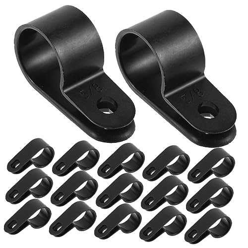 Amosfun 50 Stück Kabelklemmsortierer Halter Draht Kabelorganisator Wand Clips für Koaxialkabel Klemme für die Kabelführung Kabelclips Lichtklammern im Freien PVC Black von Amosfun