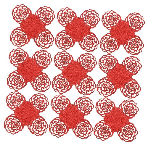 Amosfun 50 Stück Schokoladentablett Bonbonbecher Cupcake-liner Eisbehälter Partybecher Mit Deckel Schnapsbecher Klare Dessertbecher Tasse Kuchen Pappbecher Moussebecher Papier Rot von Amosfun