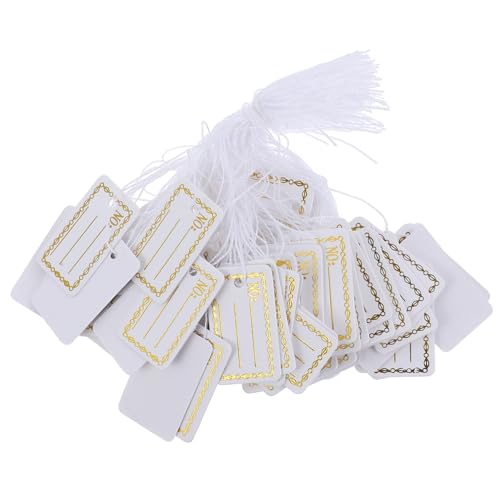 Amosfun 500 Stück Papier preisschilder mit Lanyard Beschreibbare Notizanhänger für Weinflaschen Lebensmittel etiketten Goldumrandet Langlebig und Vielseitig Einsetzbar Amosfun 500 Stück Papier preisschilder mit Lanyard Beschreibbare Notizanhänger für Weinflaschen Lebensmittel etiketten Goldumrandet Langlebig und Vielseitig Einsetzbar von Amosfun