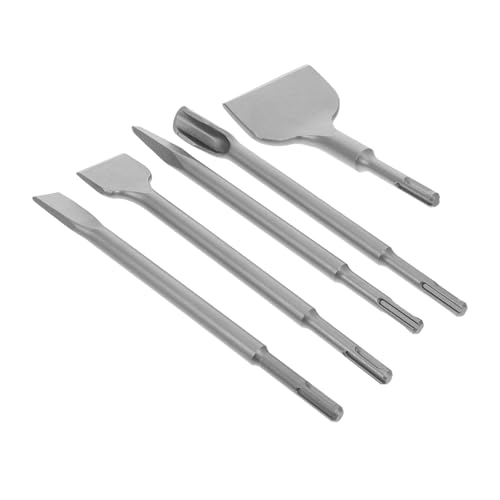 Amosfun 5Er Set Werkzeug zum Entfernen dünner Schichten Betonmeißel Zementmeißel Fliesenwerkzeuge plus bits Fliesenentfernerwerkzeug Meißel entfernen -Meißel Verchromter Stahl Grey von Amosfun