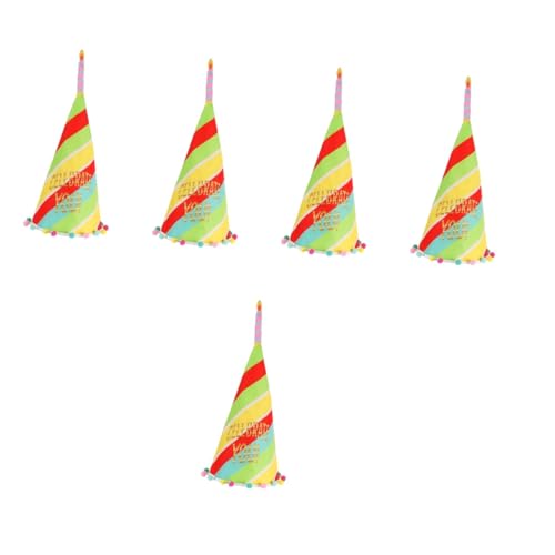 Amosfun 5st Geburtstagsparty-hut Geburtstagsparty-hüte Kegelhüte Zum Geburtstag Geburtstagshüte Aus Partyhüte Für Erwachsene Kunsthandwerkskappe Stoffhut Erwachsener Kind von Amosfun