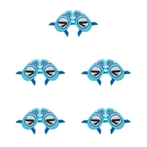Amosfun 5st Hai-brille Hai-sonnenbrille Brille Foto-requisite Kostüm-sonnenbrille Hai-geburtstagsdekorationen Tropische Kostümrequisiten Kostüm Brillen Kleiner Junge Zubehör Abs Strand von Amosfun