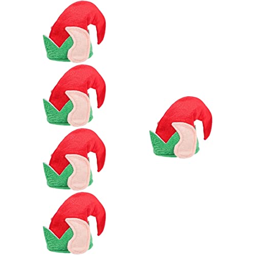Amosfun 5st Weihnachtselfenmütze Elfenmütze Mit Ohren Elfenmützen Für Kinder Mit Ohren Elfenhüte Nikolausmütze Weihnachtsbaum-stirnband Elf Partyhüte Weihnachten Plüschstoff Mann Wollmütze von Amosfun