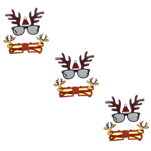 Amosfun 6 Stk Gläser Für Die Weihnachtsfeier Neuheit Kostüm Brille Rentiergeweihbrille Weihnachtskostüm Weihnachts-cosplay-brille Santa Kostüm Masken Lustige Brille Weihnachten Partybedarf von Amosfun