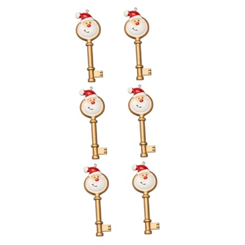 Amosfun 6 Stk Schlüssel-weihnachtsschmuck Schlüsselanhänger Schlüsselhalter Weihnachtsschlüssel Für Den Weihnachtsmann Tütenfüller Für Weihnachtsfeiern Weihnachtsmann Dekor Weihnachten von Amosfun