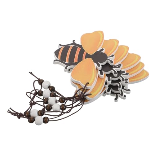 Amosfun 6 Stück Holz Bienenform Ornamente Handgefertigte Holzscheiben für Rustikale Deko für Hochzeiten Geburtstagsfeiern und Thanksgiving Deko von Amosfun
