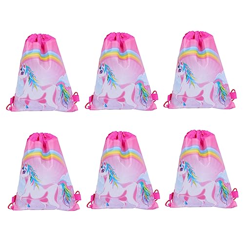 Amosfun 6 Stück Tasche mit Kordelzug Bausatz Rucksäcke aufbewahrungssack aufbewahrungstüten umhängebeutel handbags strandtasche reisetasch einkaufstasche Tasche Outdoortasche von Amosfun