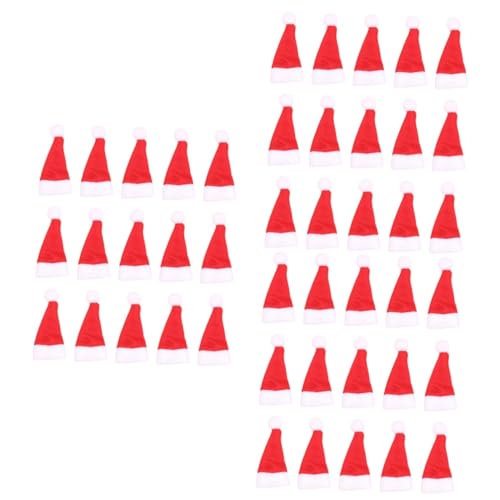 Amosfun 60 Stk Weihnachtsmütze Lutscher Mini-hut Mini-partyhüte Weihnachten Weinflaschenabdeckung Mini-lollipop-hüte Weinflaschenverschluss Selbstgemacht Süßigkeitentasche 7c von Amosfun