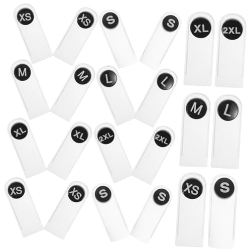 Amosfun 60 Stück Runde Kleidung Größenetiketten mit Robuste Plastik Größenlabels für Einfache Organisation und Identifikation von Bekleidung von Amosfun