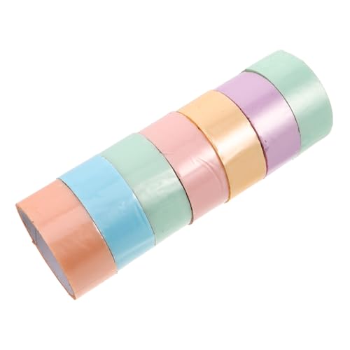 Amosfun 7Roll Buntes breites Klebeband Klassenzimmerorganisationsband Handwerks- und Wickelband Klebeband für DIY-Projekte Handwerks- und Reparaturband Buntes Bildungsband bopp von Amosfun