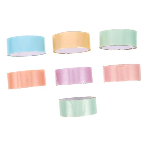 Amosfun 7Roll Buntes breites Klebeband Regenbogenband basteln dekoratives Klebeband farbenfrohes Klassenband für Klassenzimmer Textmarkerband für Bücher Home School Tape Bildungsband bopp von Amosfun