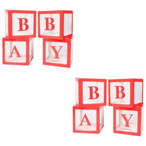 Amosfun 8 Stk Ballon-Box Dekorationen für die Babyparty Baby-Mädchen-Geschenk briefkasten Ornament Partydekorationen zum Aufdecken des Geschlechts Babyboxen mit Buchstaben von Amosfun