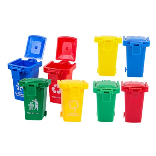 Amosfun 8 Stück Teiliges Mini mülleimer Deckel Kleiner Schreibtisch abfalleimer aus Robustem Kunststoff Geruchsneutral Vielseitig als Stifthalter und Haushaltsabfallbehälter für Büro und von Amosfun