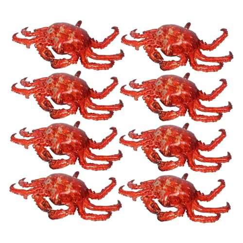Amosfun 8 Stück Teiliges Set Krabben Luftballons aus Aluminiumfolie Realistisch Gestaltete Königskrabbe Wiederverwendbare Partydeko für Geburtstagsfeiern und Meeres Themen Wetterbeständig von Amosfun
