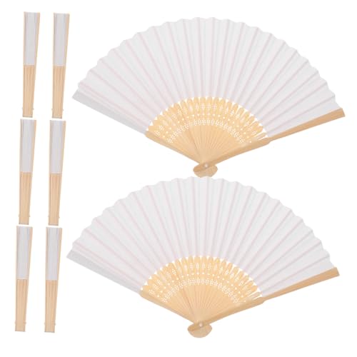 Amosfun 8 Stück Teiliges Weiße Faltbare Papierfächer DIY Handbemalbare Blanko Fächer für Kindergartenkunst Kreative Freizeitgestaltung Sommerpicknick und Partydekoration von Amosfun