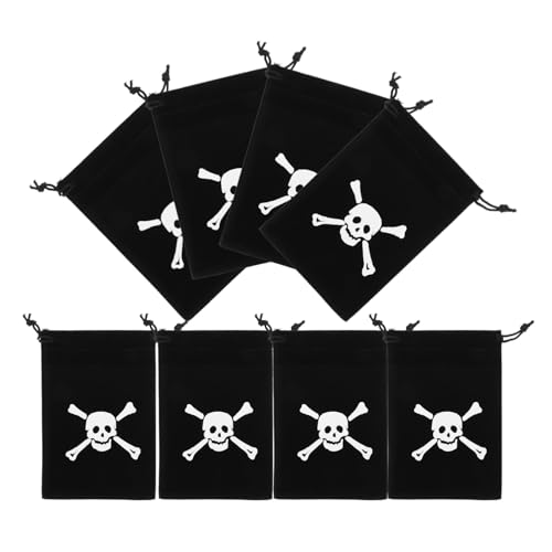 Amosfun 8St Piratenbeutel mit Kordelzug kosmetische Reisen Papiertüten mit Griffen geschenkverpackung gesteckt Aufbewahrungstasche für Halloween-Goldmünzen Halloween-Beutel Stoff Black Amosfun 8St Piratenbeutel mit Kordelzug kosmetische Reisen Papiertüten mit Griffen geschenkverpackung gesteckt Aufbewahrungstasche für Halloween-Goldmünzen Halloween-Beutel Stoff Black von Amosfun