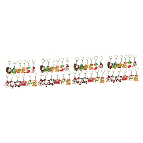 Amosfun Ornamente 96 Stk Rucksacktasche für Mädchen Weihnachts-Schlüssel-Dekoration Schlüsselringe Schlüsselbund Cartoon-Schlüssel Weihnachtsmann-Schlüssel Persönlichkeit von Amosfun