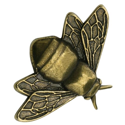 Amosfun Bienen-Dekorationshandwerk Metallbienen-Desktop-Ornament Insektenstatue Wohnkultur das wissentlich bienenförmige Figur Kunsthandwerk aus Messing Tier Zubehör Kupferverzierungen von Amosfun