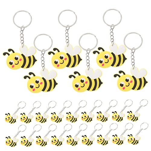 Amosfun Cartoon-Bienen-Schlüsselanhänger, leichtes Metall, ABS-Material, Taschenanhänger, Auto-Schlüsselanhänger, niedliche Biene, Partygeschenke, dekoratives Zubehör zum Aufhängen für Schlüssel und von Amosfun