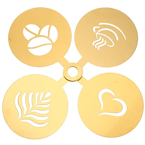 Amosfun Edelstahl Kaffee Latte Art Schablonen 4pcs Gold Dekorative Vorlagen Für Kunst Amosfun Edelstahl Kaffee Latte Art Schablonen 4pcs Gold Dekorative Vorlagen Für Kunst von Amosfun