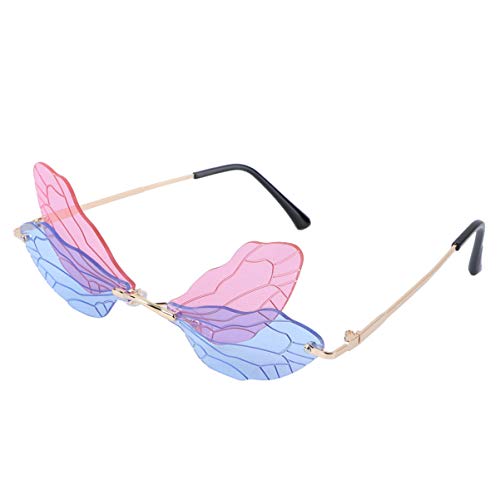 Amosfun Feiertagspulen Libellenflügel Sonnenbrille UV- Schutz Fee Brille Schmetterling Brille Lustige Brillen Neuheit Brille Photobooth Requisiten für Sommer Strand Geburtstagsfeier von Amosfun