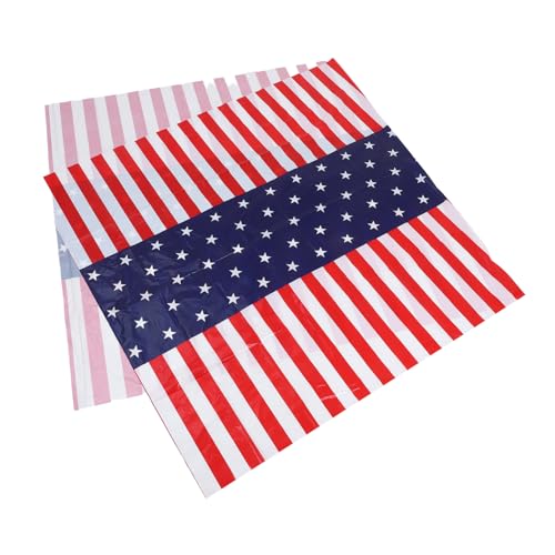 Amosfun Flag Tischdecke für Unabhängigkeitstag Rechteckige Waschbare Tischdecke aus Pe für Patriotische Partys und Feierlichkeiten Dekorative Tischdekoration für Grillfeste und Feiern von Amosfun