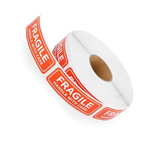 Amosfun Fragile Warnaufkleber Selbstklebend Klare Schrift für Sichere Verpackung Versand Kartonetiketten Zerbrechliche Gegenstände Umzugsetiketten von Amosfun