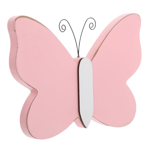 Amosfun Frühling Schmetterling Holz Tischschild Freistehendes Deko Element für Bauernhaus Vielseitige Tisch und Regalgestaltung Handgefertigte Holzornamente Farbige für Wohnzimmer und von Amosfun