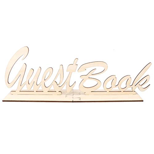 Amosfun Gästebuch Tischschild aus Holz freistehend Gästebuch Schild Hochzeit Tischdeko von Amosfun