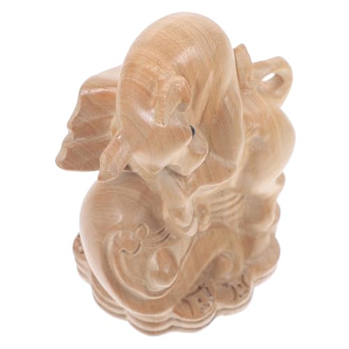 Amosfun Geschnitzte Tierornamente Basteln Bastelset Tierdekoration Holzfiguren Desktop-tierstatue Kuhskulptur Aus Holz Kuhfiguren Wohnkultur Hausskulptur Kuhstatue Für Zu Hause Mahagoni- von Amosfun