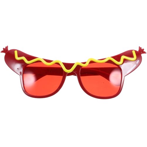 Amosfun Gläser Lustige Brille Spaßbrille karnevalsbrillen Kreative Brille faschingsbrille Party retro Erwachsene Hot-Dog-Brille Rave LED Brillen für das Festival Brille Requisiten Abs rot von Amosfun