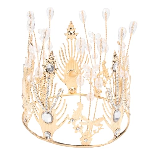 Amosfun Goldene Hochzeitstiaras mit Funkelnden Kristallen Romantisches Haarschmuck Crown Design für Braut Party und Besondere Anlässe Stilvolles Accessoire für Hochzeitsdeko und von Amosfun