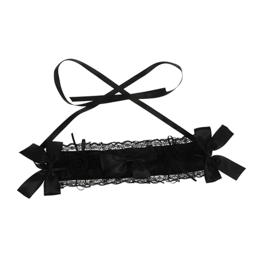 Amosfun Gothic Lolita Spitzen Stirnband Damen Haarreif Weiches Leichtes Haarschmuck für Cosplay Party Fotoshootings und Alltag Maid Design Verstellbar und Komfortabel von Amosfun