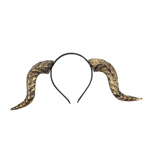 Amosfun Gothic Teufel Stirnband mit Abnehmbaren Hörnern Komfortables Halloween Cosplay Zubehör Vielseitig Tragbares Mittelalterliches Devil Horns Headband für Frauen und Party von Amosfun