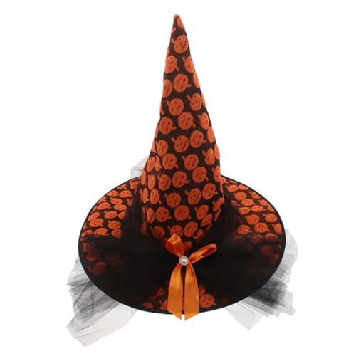 Amosfun Halloween Hexenhut mit Mesh-spinnennetz und Kürbis-design Leichter Atmungsaktiver Hexenhut für Damen und Vielseitiges Halloween-kostümzubehör für Cosplay Party und Karneval Amosfun Halloween Hexenhut mit Mesh-spinnennetz und Kürbis-design Leichter Atmungsaktiver Hexenhut für Damen und Vielseitiges Halloween-kostümzubehör für Cosplay Party und Karneval von Amosfun
