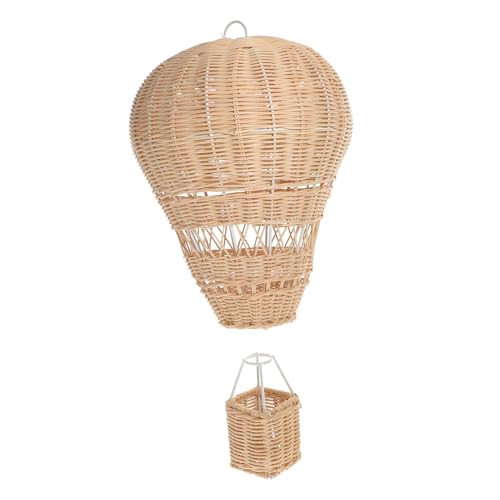 Amosfun Handgefertigter Rattan Heißluftballon Dekoratives Hängendes Ornament für Kinderzimmer Natürliche Gewebte Wanddeko Party und Raumdekoration von Amosfun