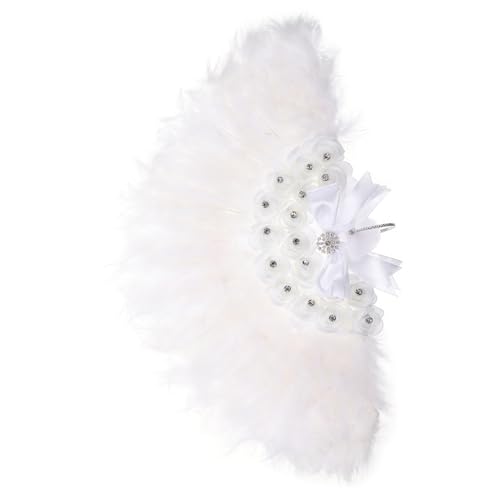 Amosfun Handgehaltener Fächer aus Federn Faltbarer Eleganter Fächer für Hochzeiten Tanz Wanddeko für Kostüme und Partys Amosfun Handgehaltener Fächer aus Federn Faltbarer Eleganter Fächer für Hochzeiten Tanz Wanddeko für Kostüme und Partys von Amosfun
