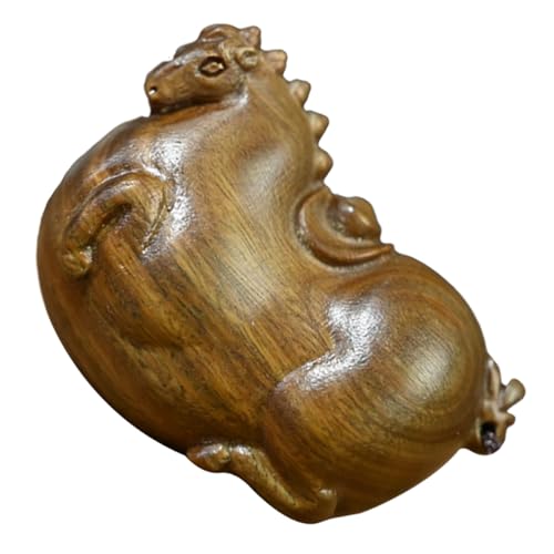 Amosfun Handgefertigte Grüne Sandelholz-pferdestatue Ornament Desktop- Exquisites Pferdedekor Freunde von Amosfun