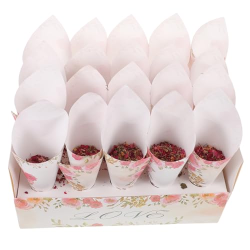 Amosfun Hochzeitsdekorationsset Blumenkegel Mit Griff Rosenhalter Blütenblattkegel Hochzeitsblumenmädchenkorb Kegelförmiger Blumenkorb Tafelaufsatz Tischdekorationen von Amosfun