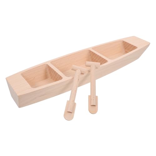 Amosfun Holzboot Mini-Ruderboot Miniatur-Ruderboot-Modell Aus Holz Unfertiges Bemalbares Kanu Kleines Segelboot Tischdekoration Nautische Dekoration Für Heimwerker von Amosfun