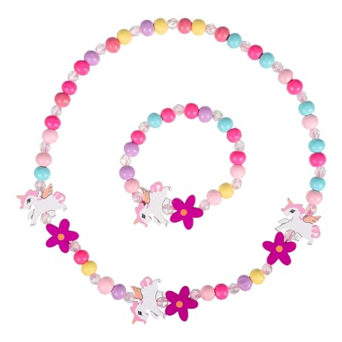Amosfun Holzperlen Einhorn Schmuckset FüR Kinder, Bunte Halskette Und Armband, Kreatives Einhorn Präsent FüR MäDchen, Ideal FüR Geburtstag Und Party Amosfun Holzperlen Einhorn Schmuckset FüR Kinder, Bunte Halskette Und Armband, Kreatives Einhorn Präsent FüR MäDchen, Ideal FüR Geburtstag Und Party von Amosfun