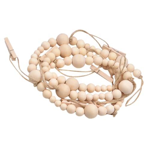 Amosfun Holzperlen Fotokette mit Clips zum Aufhängen Wandhängender Bilderhalter für Fotos Postkarten und Notizen Dekorative Boho Wanddekoration Platzsparend für Wohnzimmer und Party Amosfun Holzperlen Fotokette mit Clips zum Aufhängen Wandhängender Bilderhalter für Fotos Postkarten und Notizen Dekorative Boho Wanddekoration Platzsparend für Wohnzimmer und Party von Amosfun