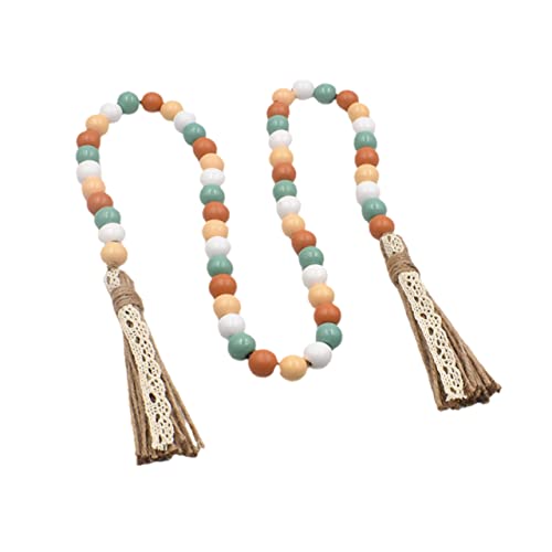 Amosfun Holzperlen Quasten Rustikales Dekorationselement für Wand Tür Boho Kreatives Accessoire für Büro und Garten für Besondere Anlässe und Partys von Amosfun