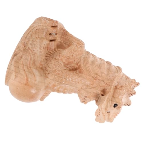 Amosfun Holzschnitzerei Ornamente Chinesischer Drache Bürodekoration Drachenfigur Teehaustier Drachenstatue Drachentischdekoration Reichtum Wohlstand Ornament Drachenornamente von Amosfun